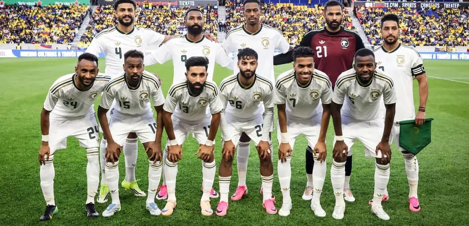 Saudi Arabian national team posing for team photo