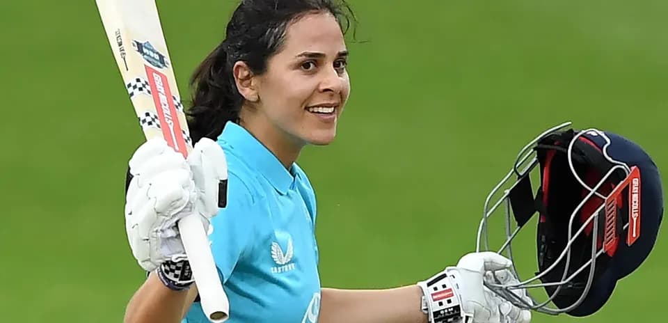 Cricketer celebrating after scoring runs