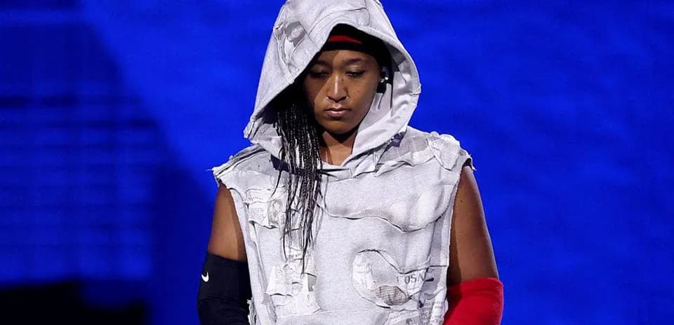 Athlete wearing a unique outfit on stage