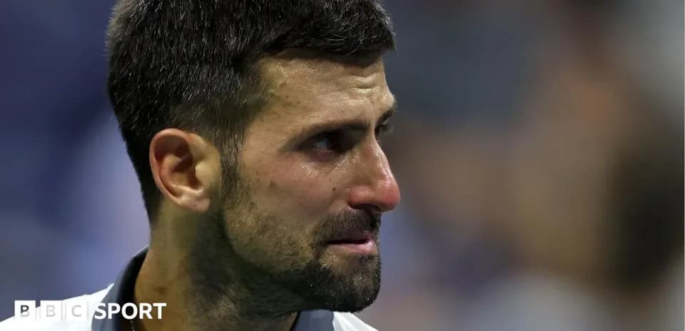 Tennis player with tears during a match