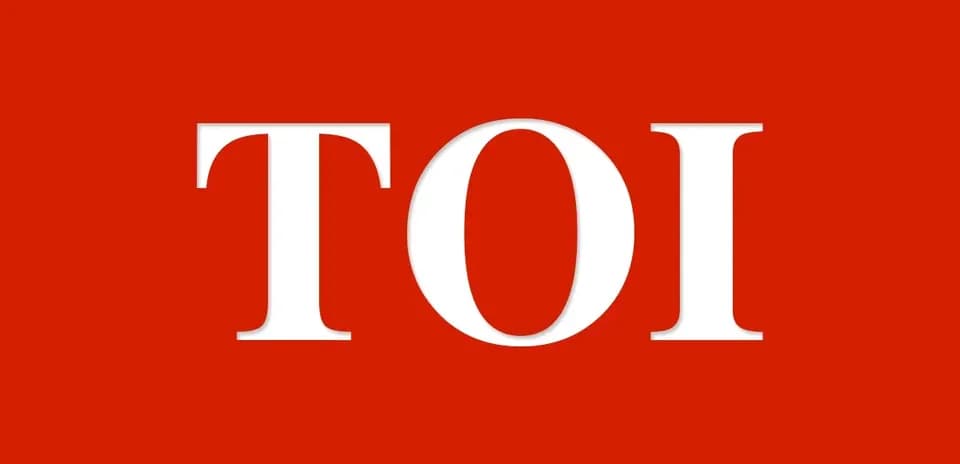 Logo of The Times of India on red background