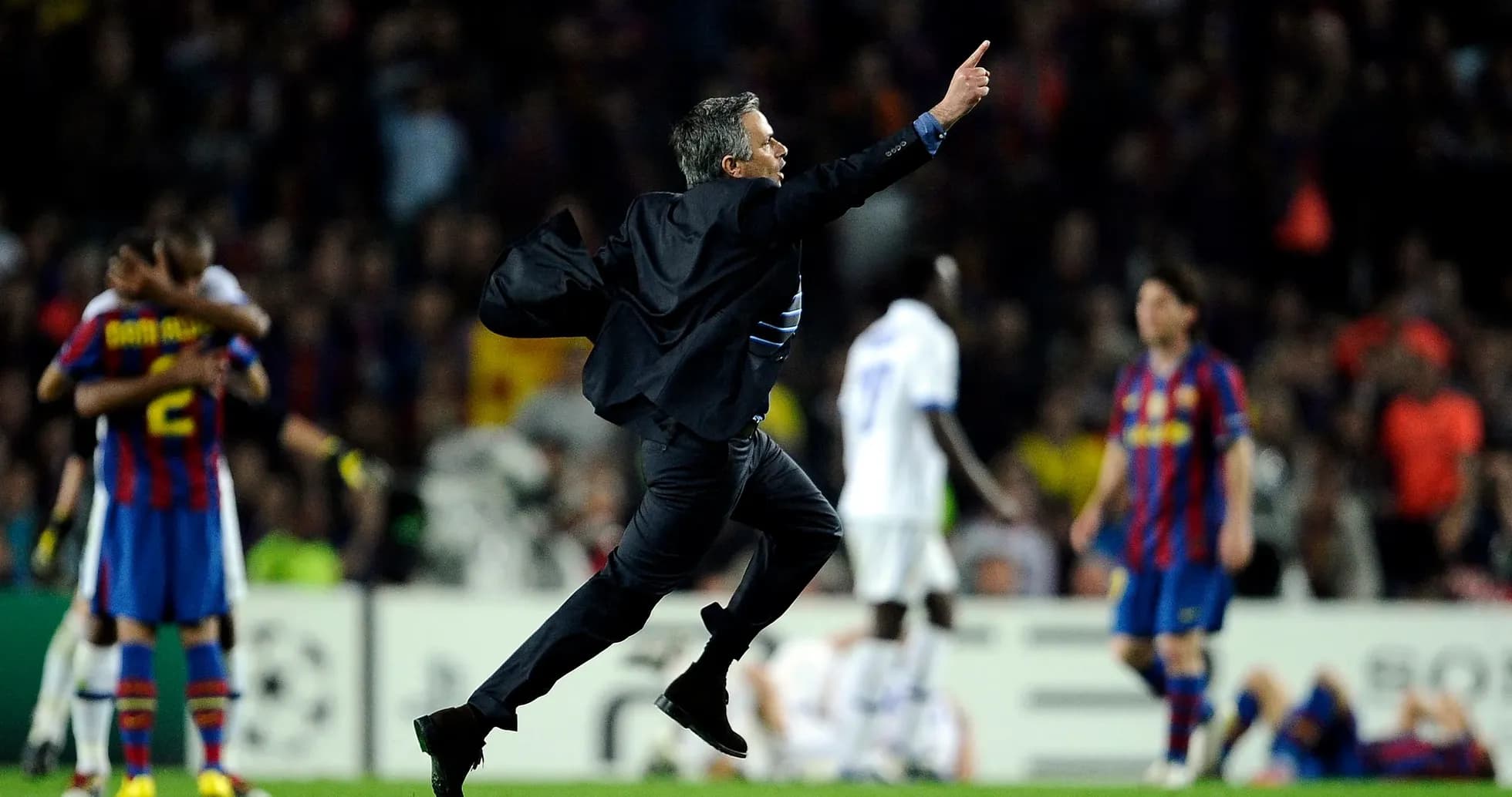 Manager celebrating after a match victory