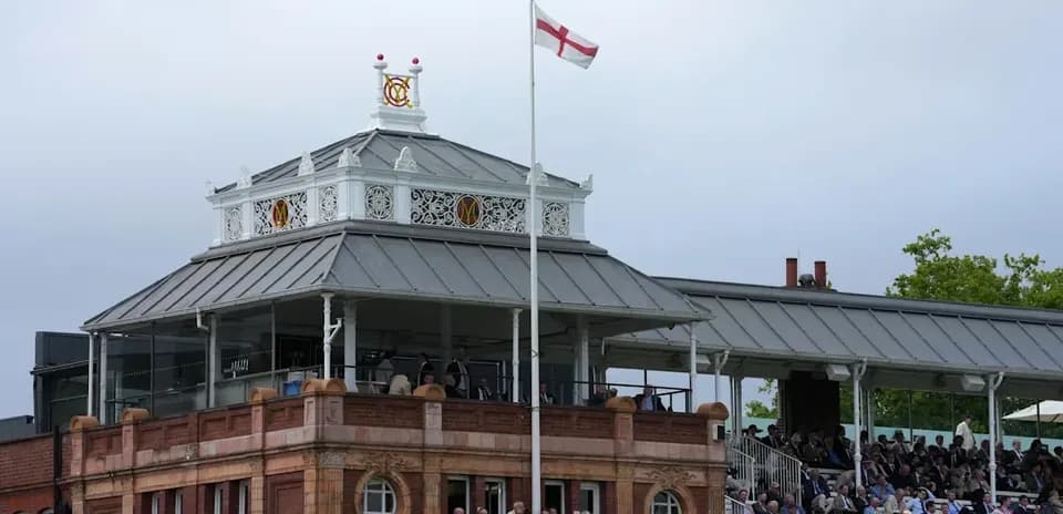 View of Lord's cricket ground pavilion with spectators