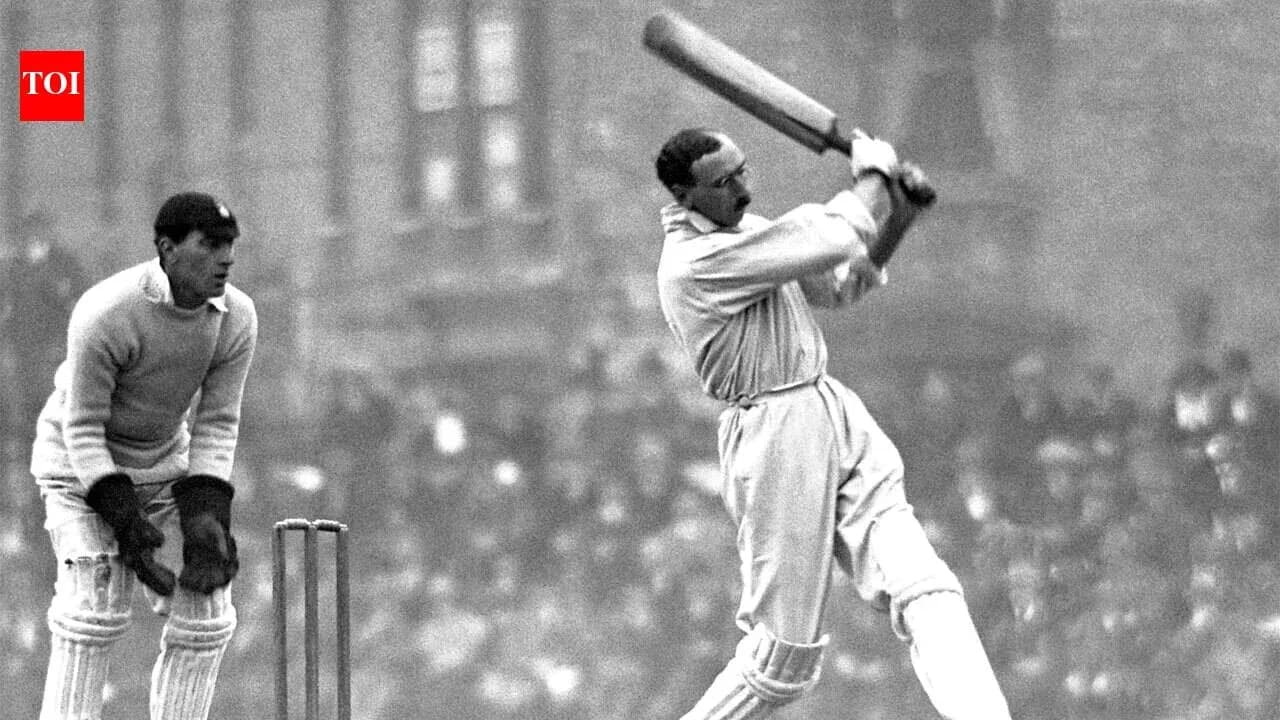 Batsman hitting ball with wicketkeeper in position