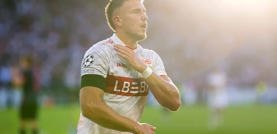 Player celebrating during a UEFA Champions League match