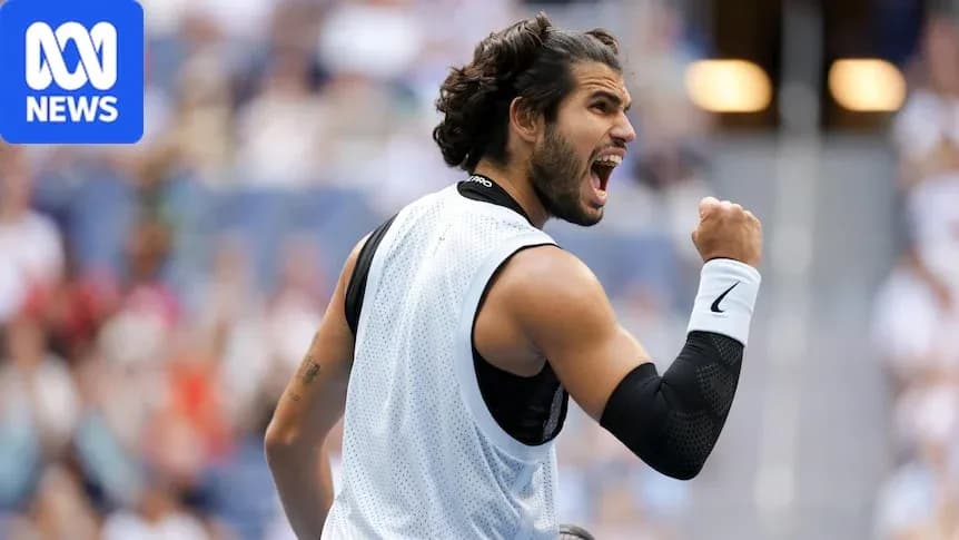 Player celebrating during a tennis match