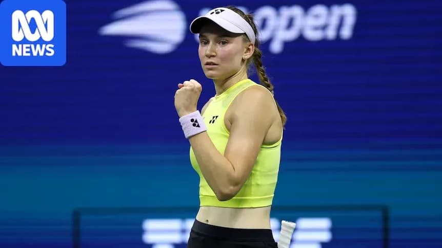 Tennis player celebrating during a match at US Open