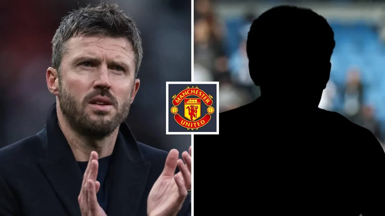 Manager and silhouette with Manchester United logo