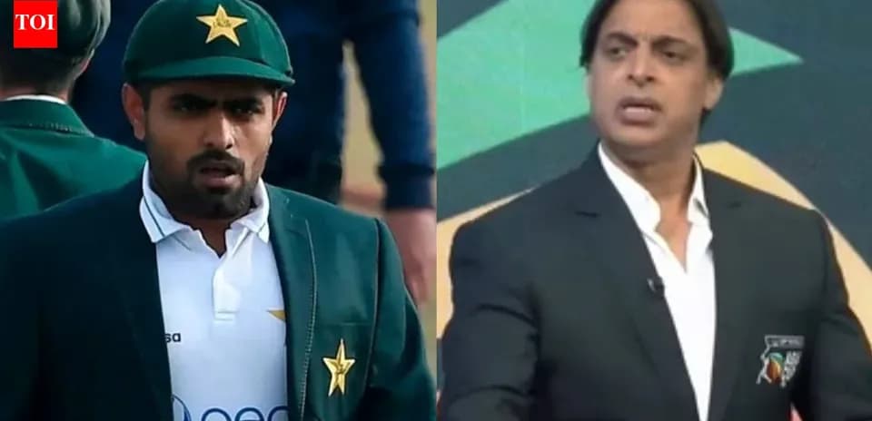 Babar Azam and Shoaib Akhtar discussing cricket