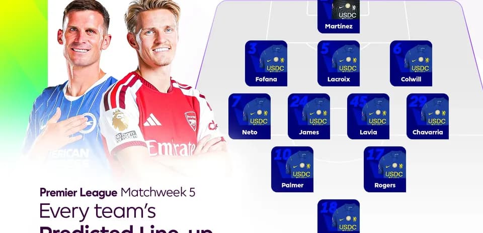 Predicted Premier League line-up for Matchweek 5
