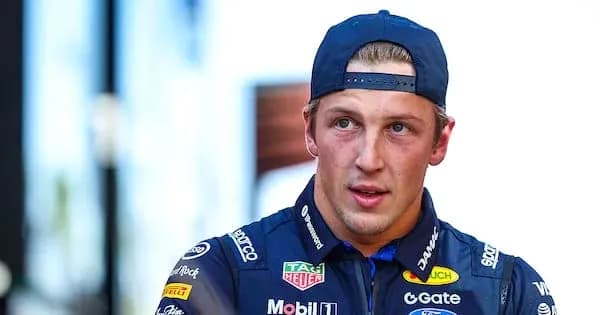 Driver in team uniform during event interview