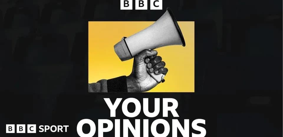 Hand holding a megaphone with bold text