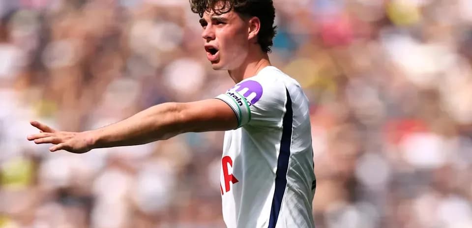 Player gesturing during a match for Tottenham