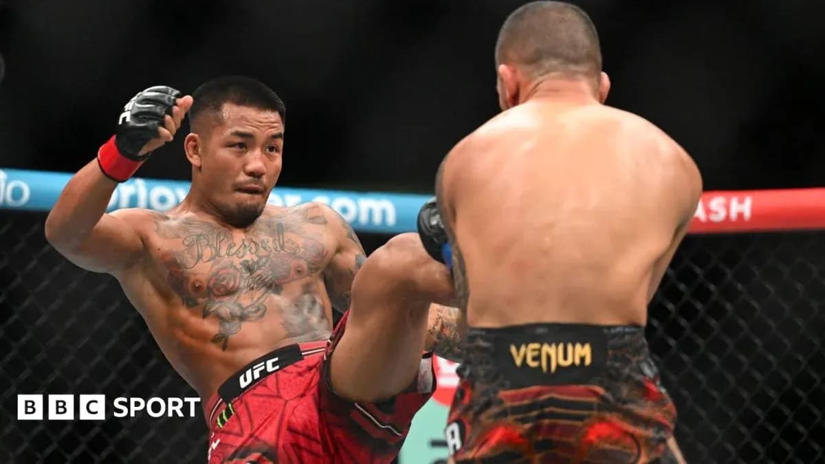 Fighter executing a kick during UFC match