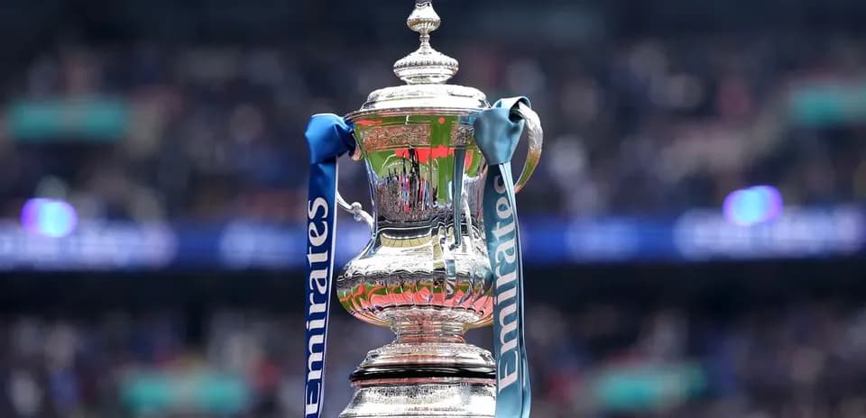 Emirates FA Cup trophy displayed at stadium