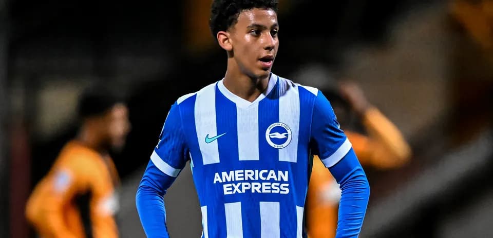 Player in Brighton & Hove Albion jersey during match