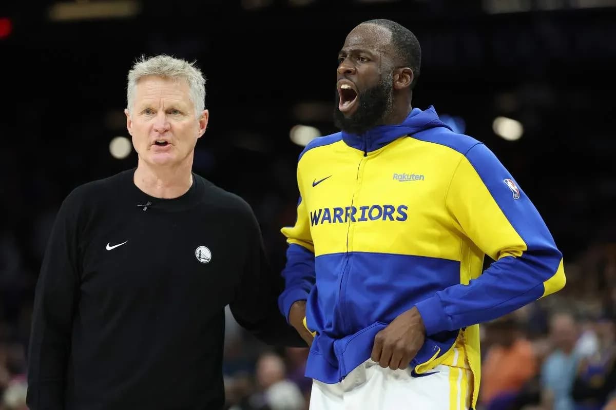 Coach and player during warm-up before game