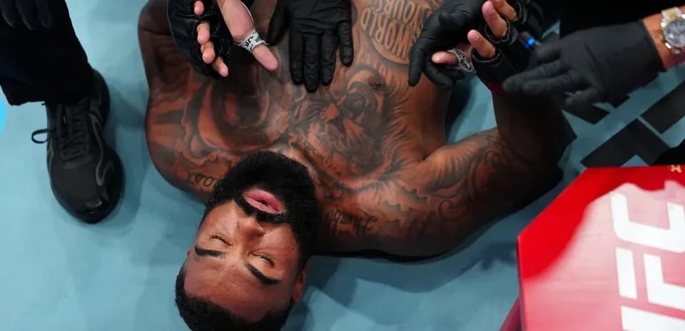 Fighter receiving medical attention after match