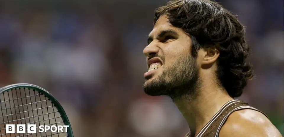 Tennis player reacting during a match