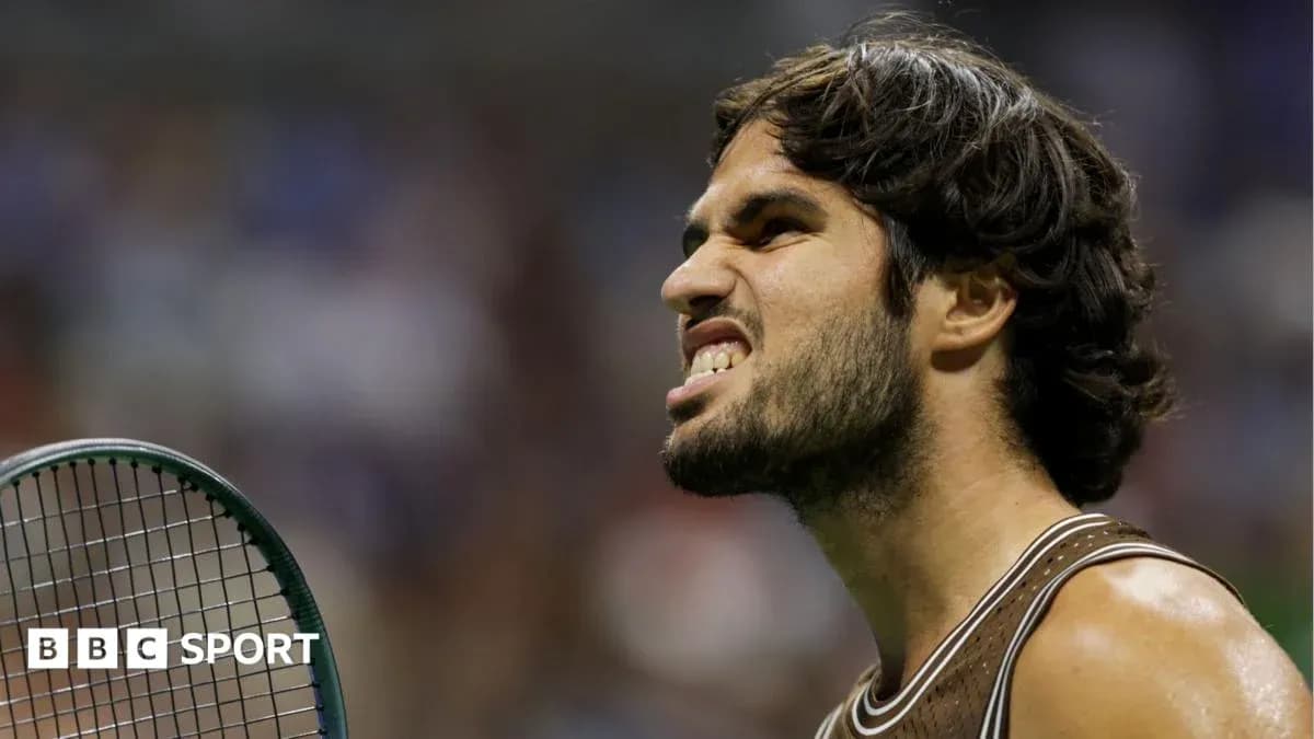 Tennis player reacting during a match