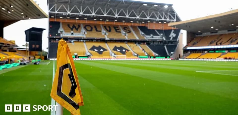 Wolverhampton stadium with corner flag and empty seats