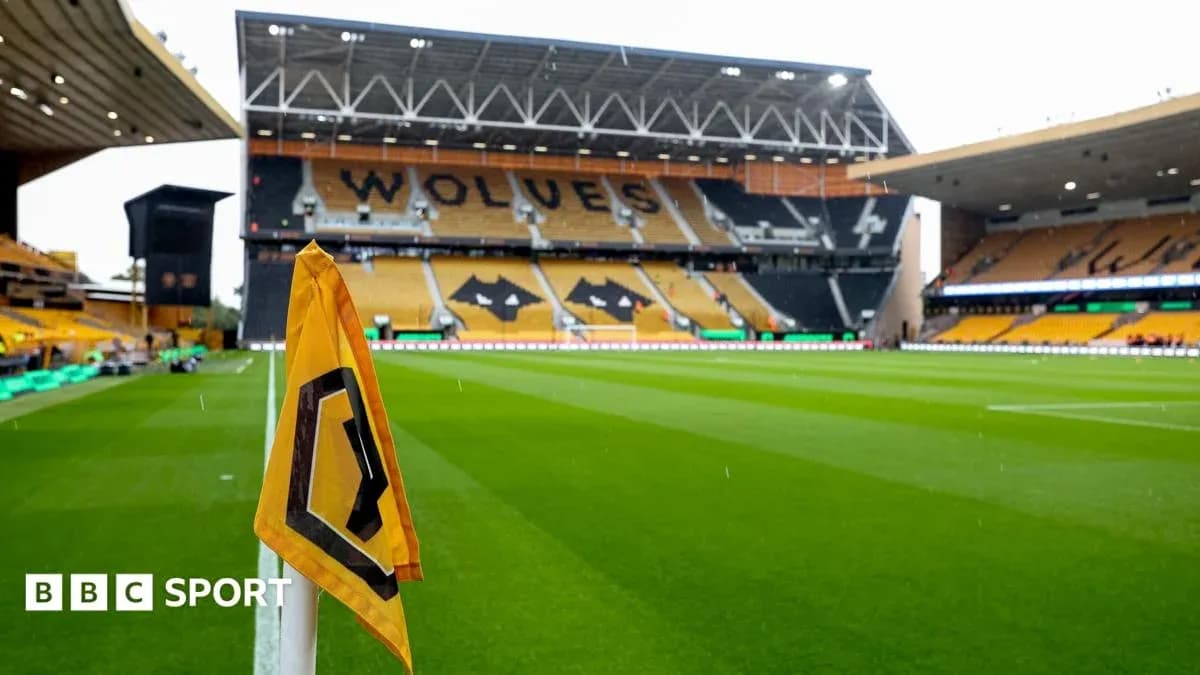 Wolverhampton stadium with corner flag and empty seats