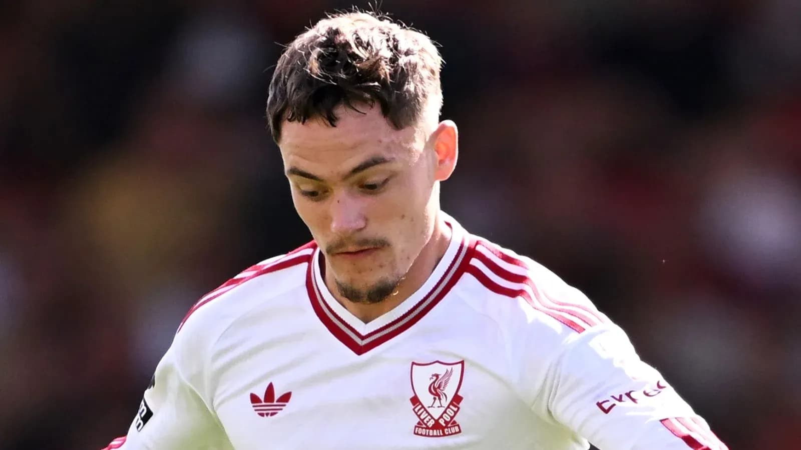 Player wearing Liverpool kit during match