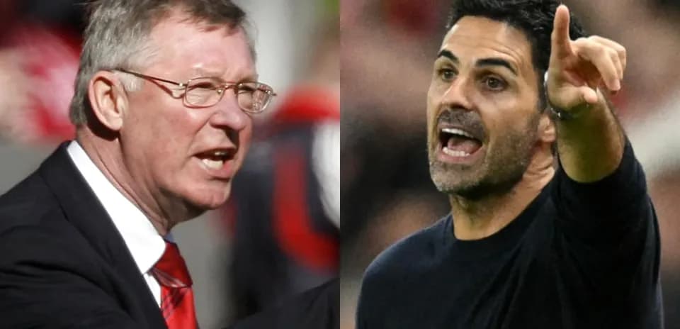 Two football managers gesturing on the sidelines
