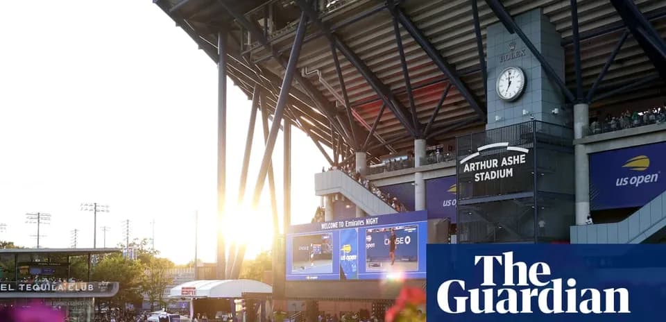 Sunset view of Arthur Ashe Stadium during US Open