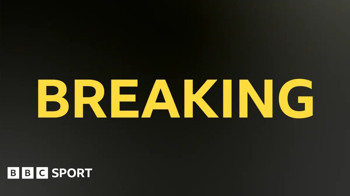 Breaking news banner from BBC Sport