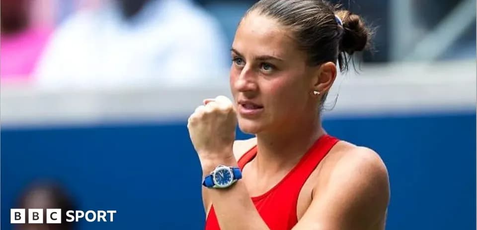 Tennis player celebrating during match at US Open