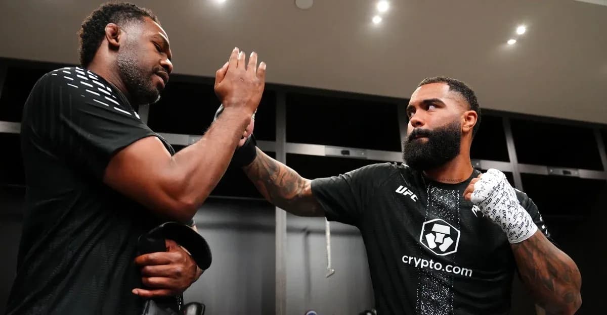 Two fighters preparing in locker room before match
