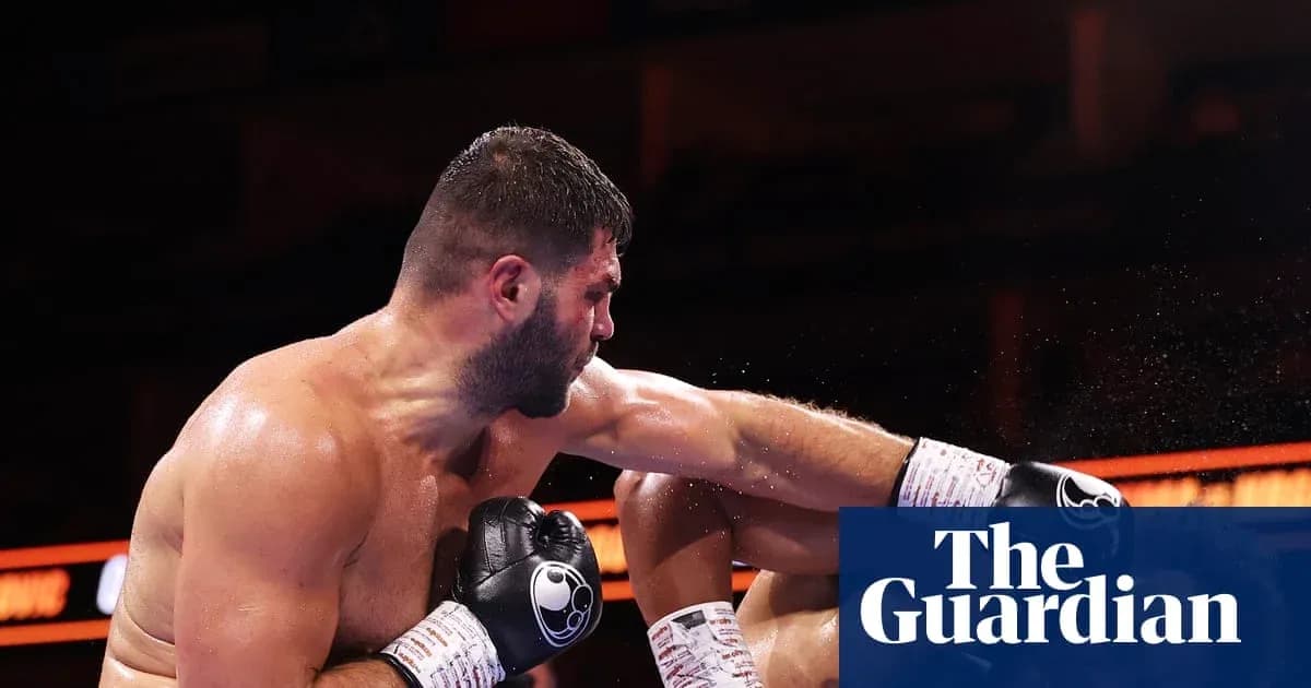 Boxer throwing a punch during a match