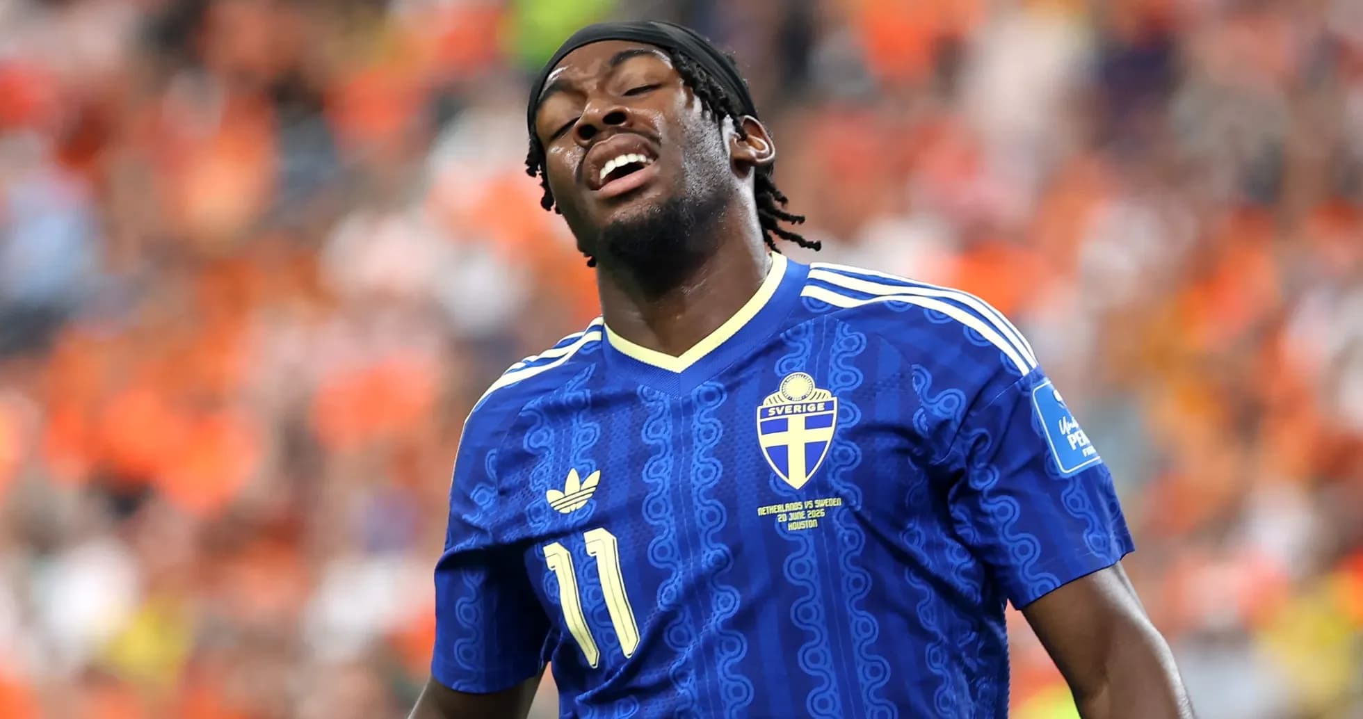 Swedish player reacting during match against Netherlands