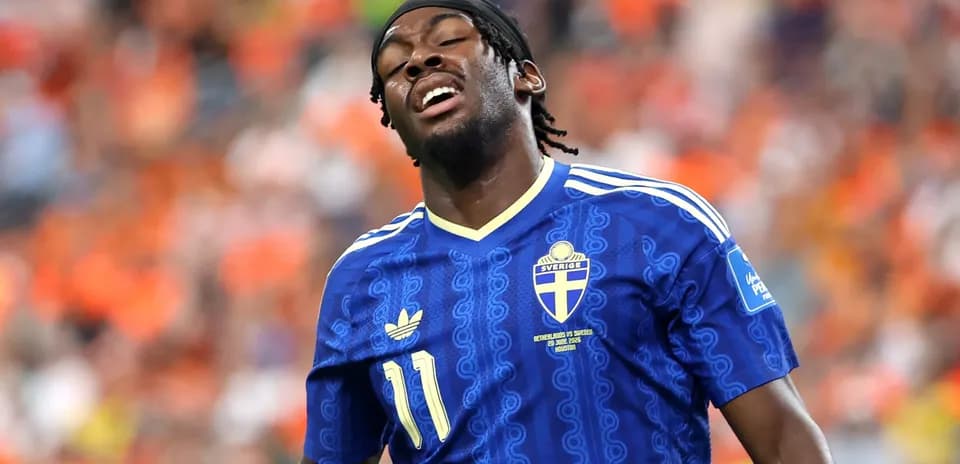 Swedish player reacting during match against Netherlands