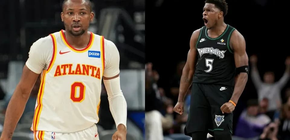 Two basketball players from Atlanta and Minnesota teams