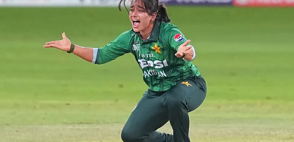 Pakistani cricketer appealing during a match
