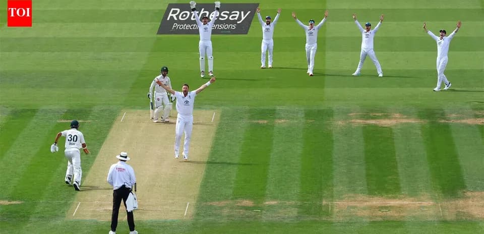 Bowler appealing for a wicket during cricket match