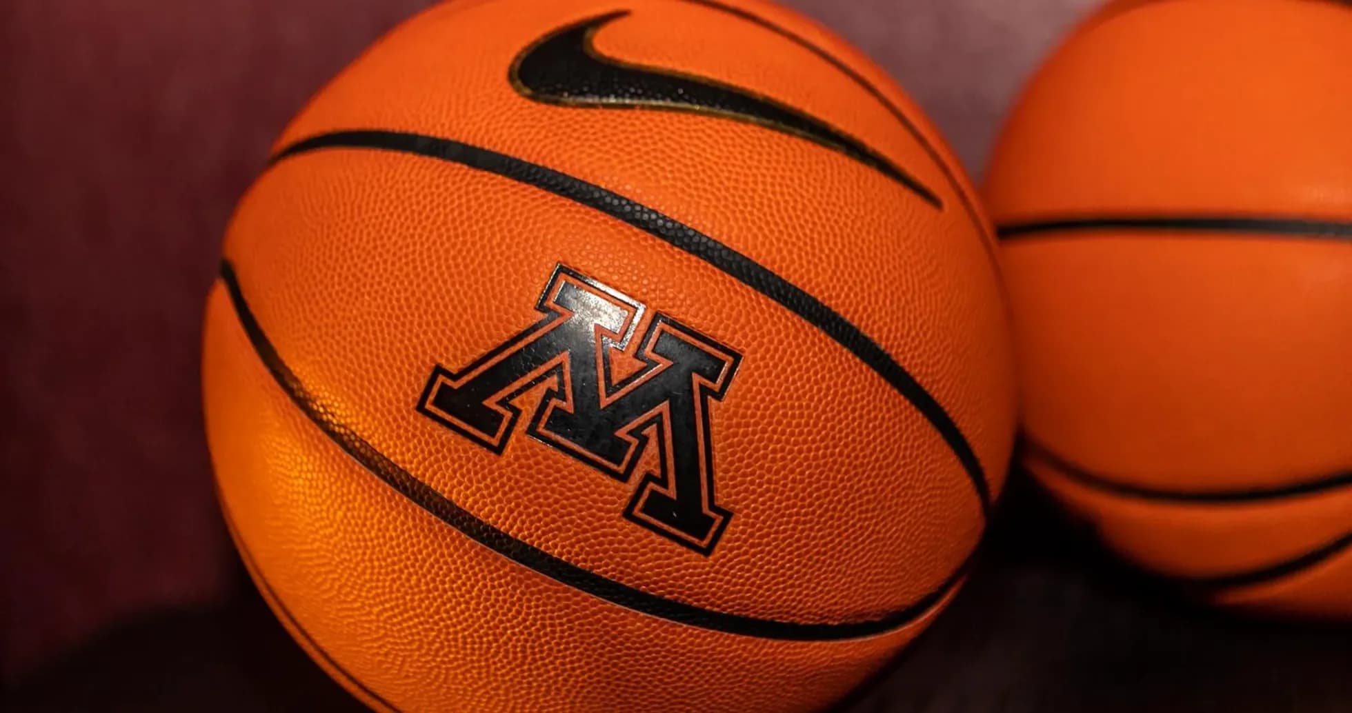 Close-up of basketball with Minnesota logo