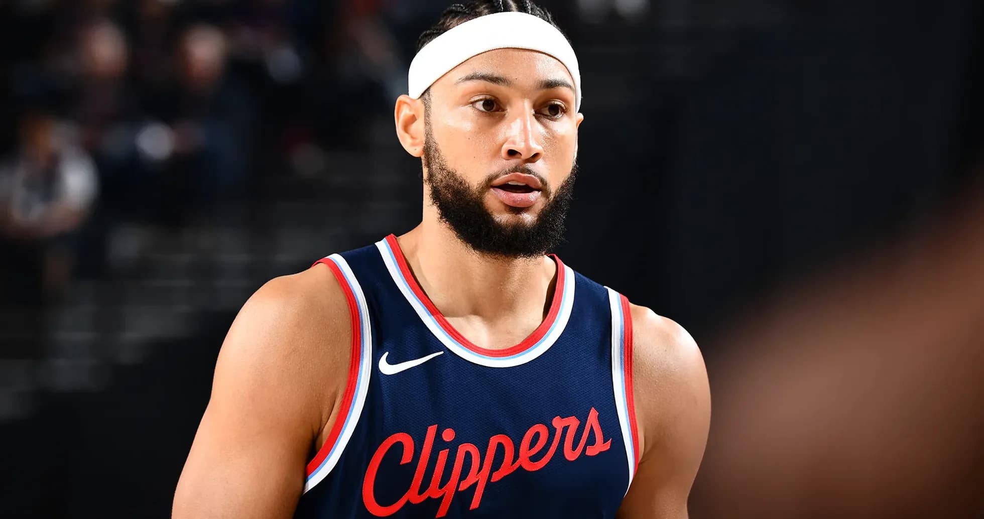 Player wearing Clippers jersey during game