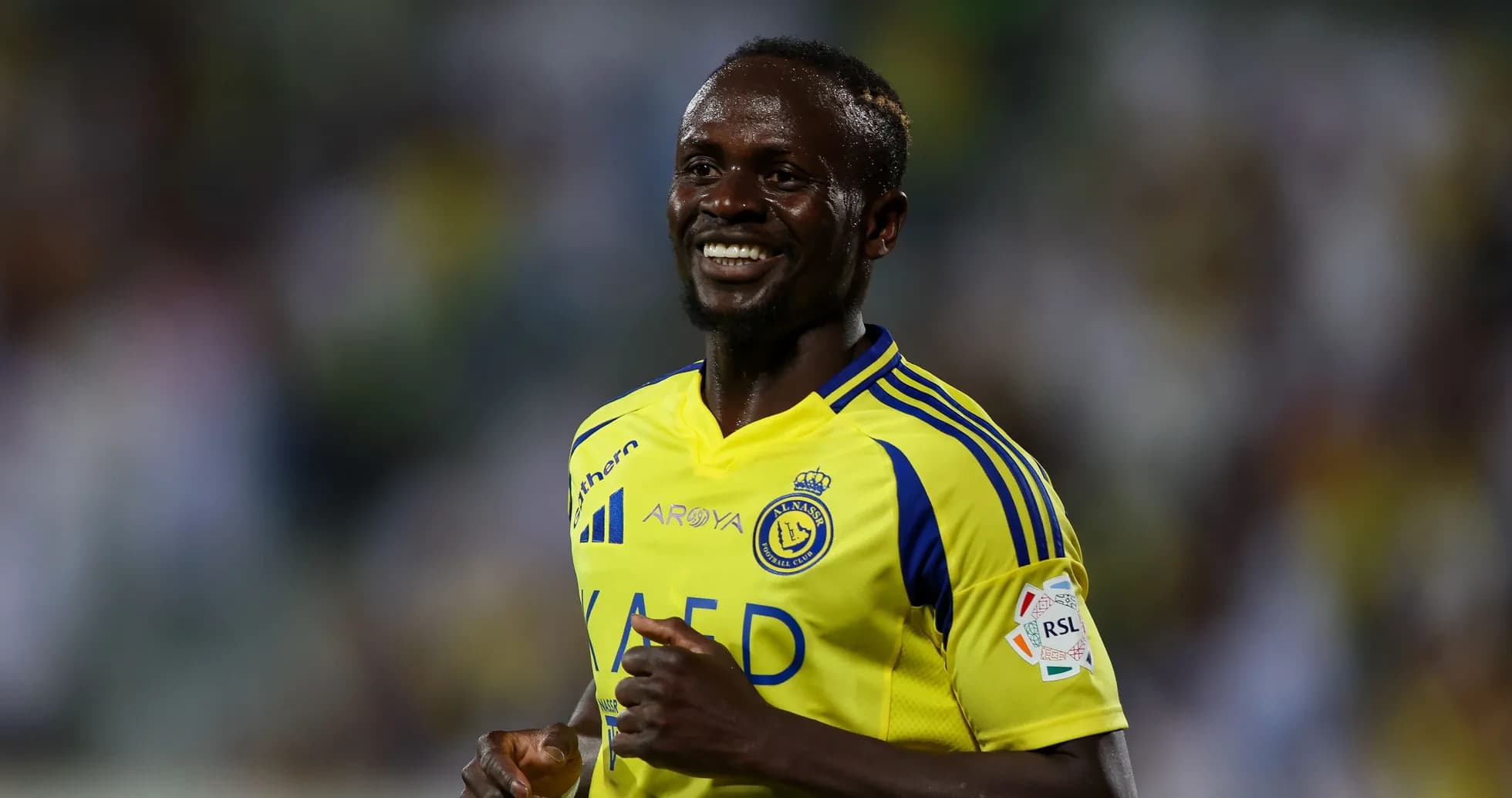Player celebrating during a match for Al Nassr