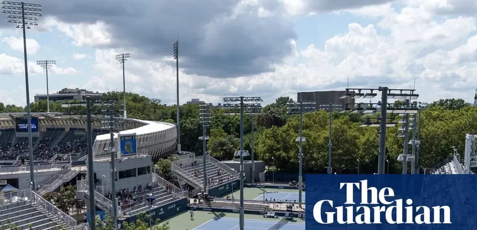 Outdoor tennis courts at a busy sports venue