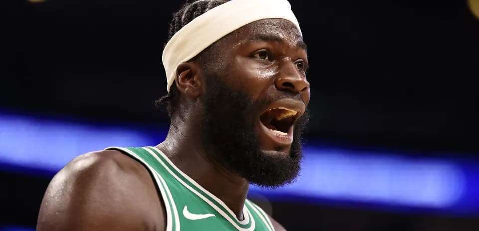 Player reacting during a basketball game