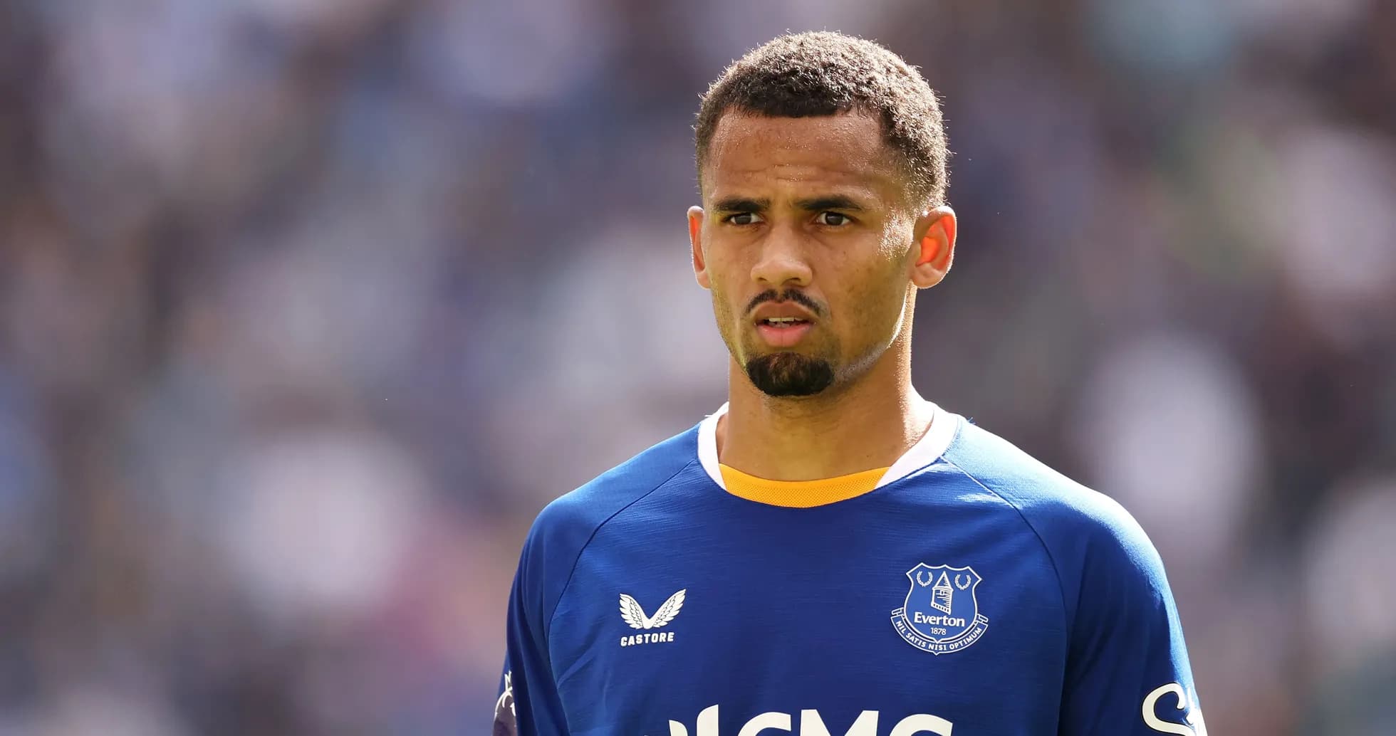 Player wearing Everton jersey on the field