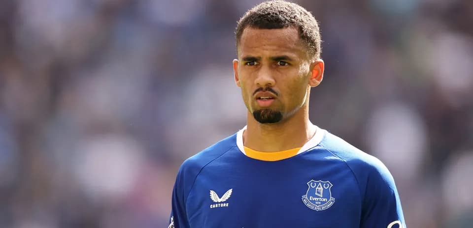 Player wearing Everton jersey on the field