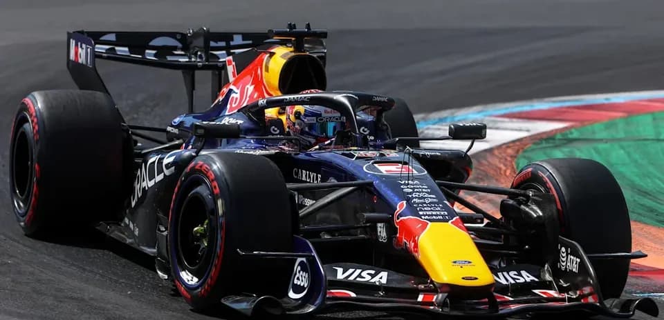 Red Bull Racing car navigating a corner on track