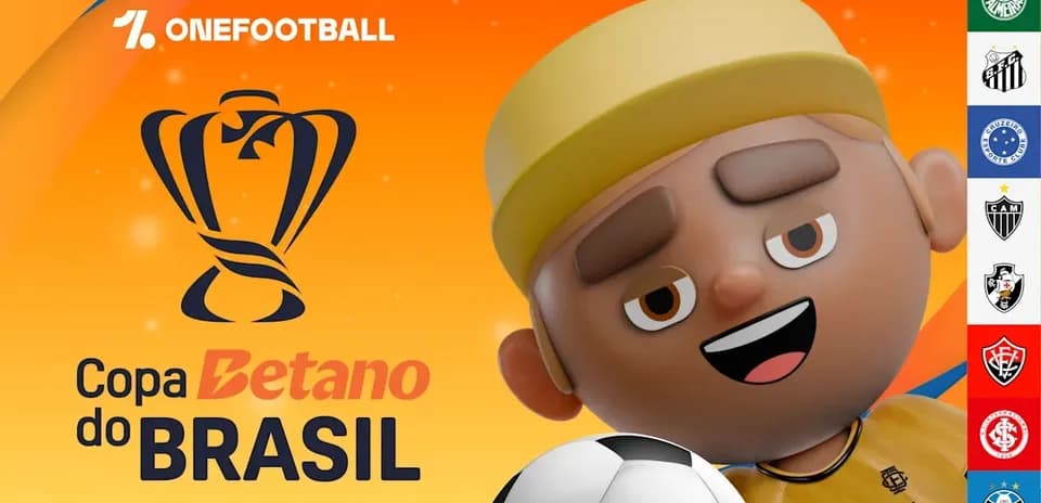 Cartoon character promoting Copa Betano do Brasil