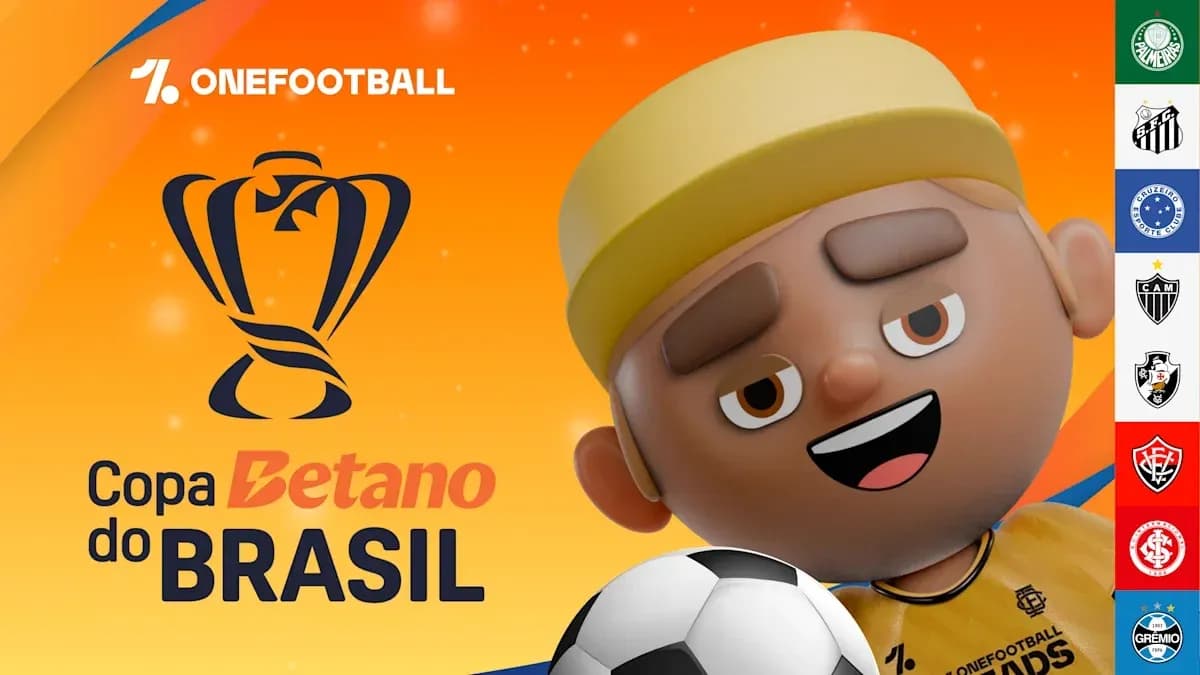 Cartoon character promoting Copa Betano do Brasil