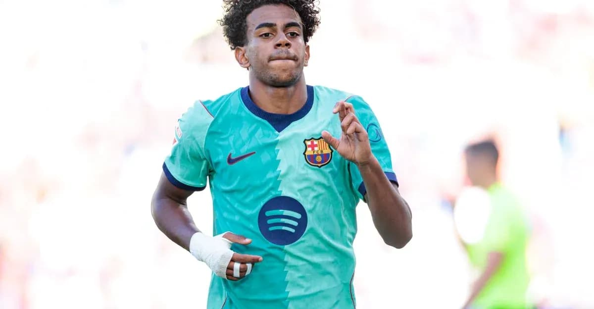 Player in Barcelona kit celebrating during match