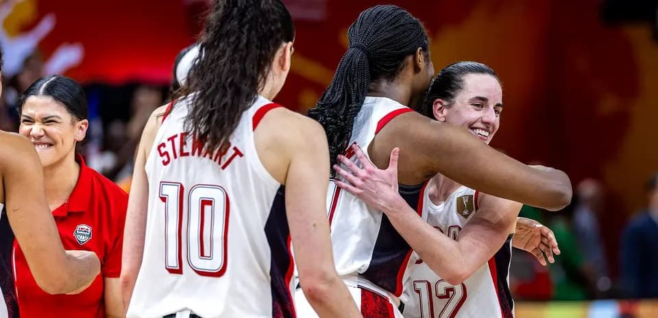Players celebrating after a game, team jerseys visible